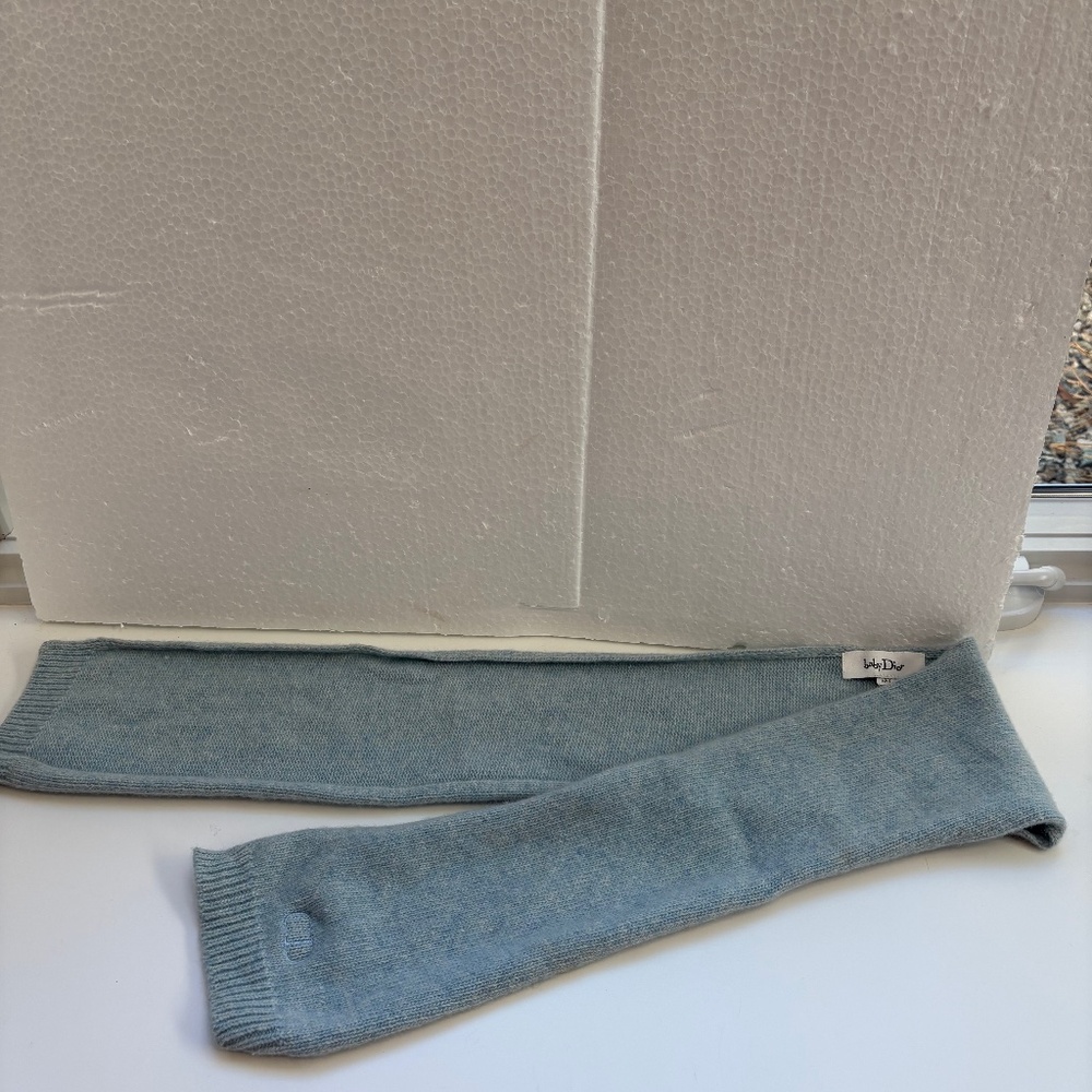 Baby Dior Blue Cashmere Scarf; Size: 6M